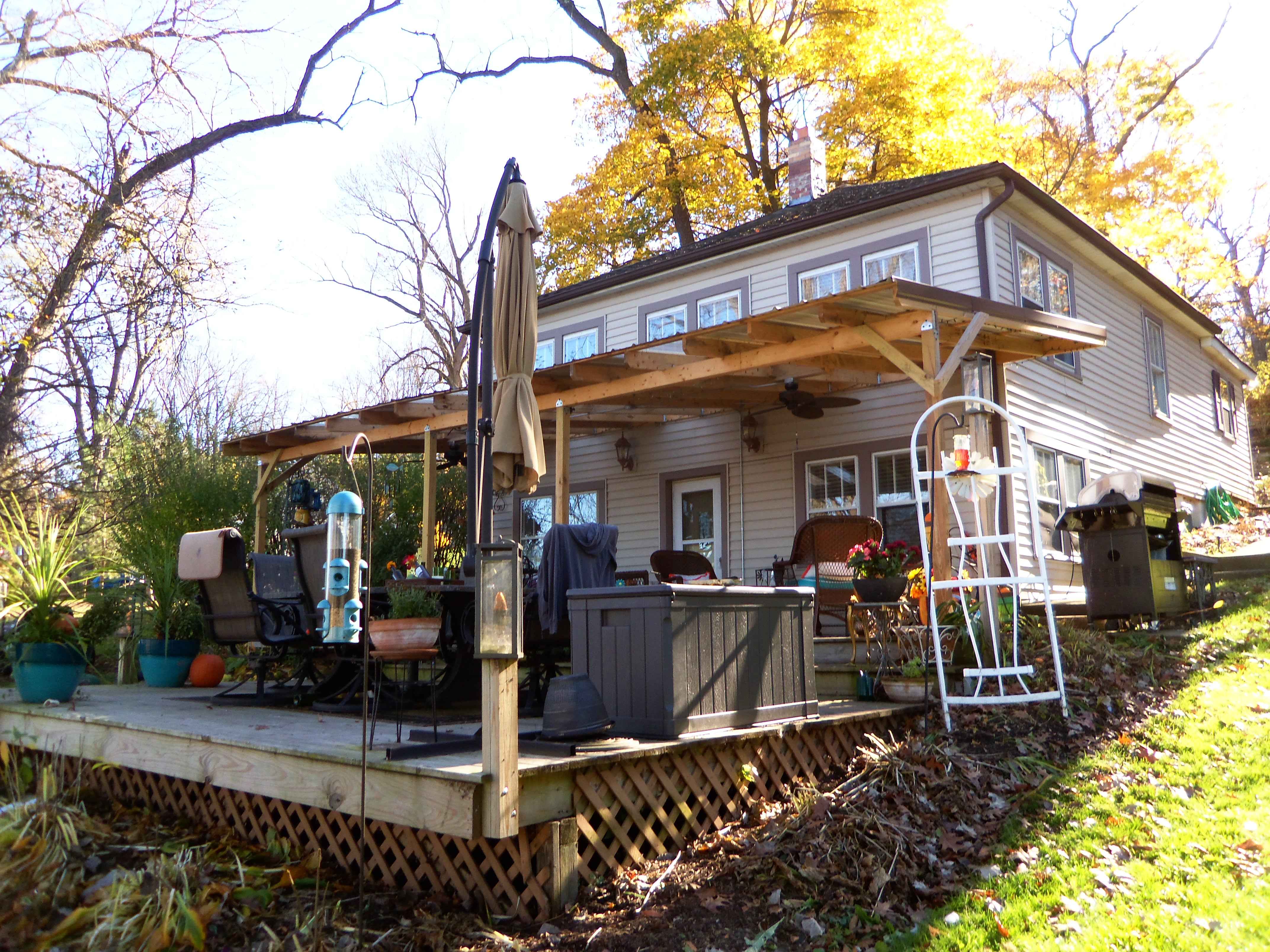 Deck Awning with Skylights and Ceiling Fans